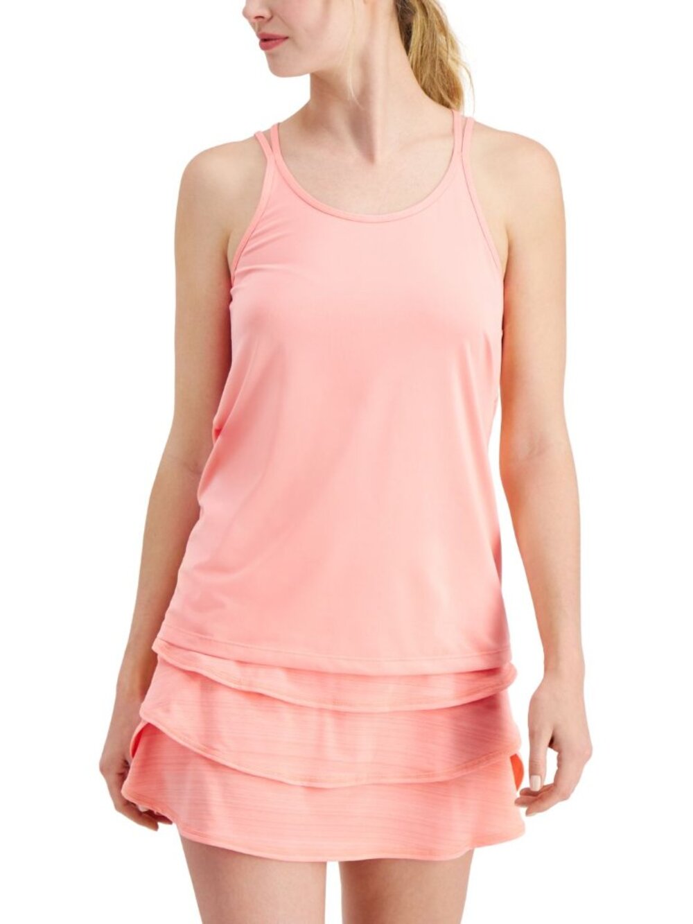 Ideology Womens Activewear Solid Strappy Tank Top
